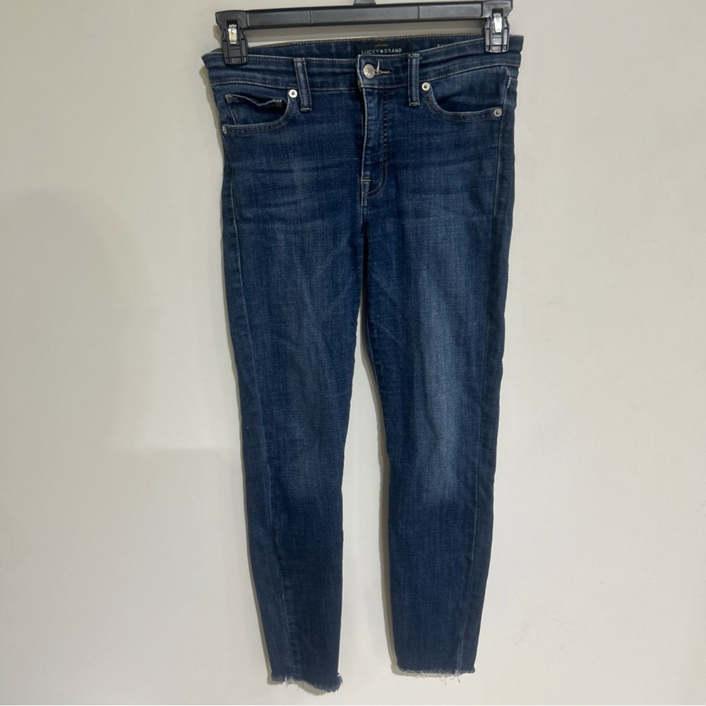 Lucky Brand Jeans Size 2/26 Ankle Womens Ava Skinny Mid Rise Medium Wash Blue.